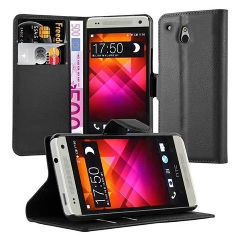 Cadorabo Hülle kompatibel mit HTC ONE M4 MINI Schutzhülle mit Magnetverschluss, Standfunktion und Kartenfach
