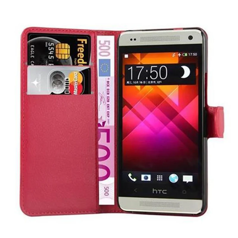 Cadorabo Hülle kompatibel mit HTC ONE M4 MINI Schutzhülle mit Magnetverschluss, Standfunktion und Kartenfach