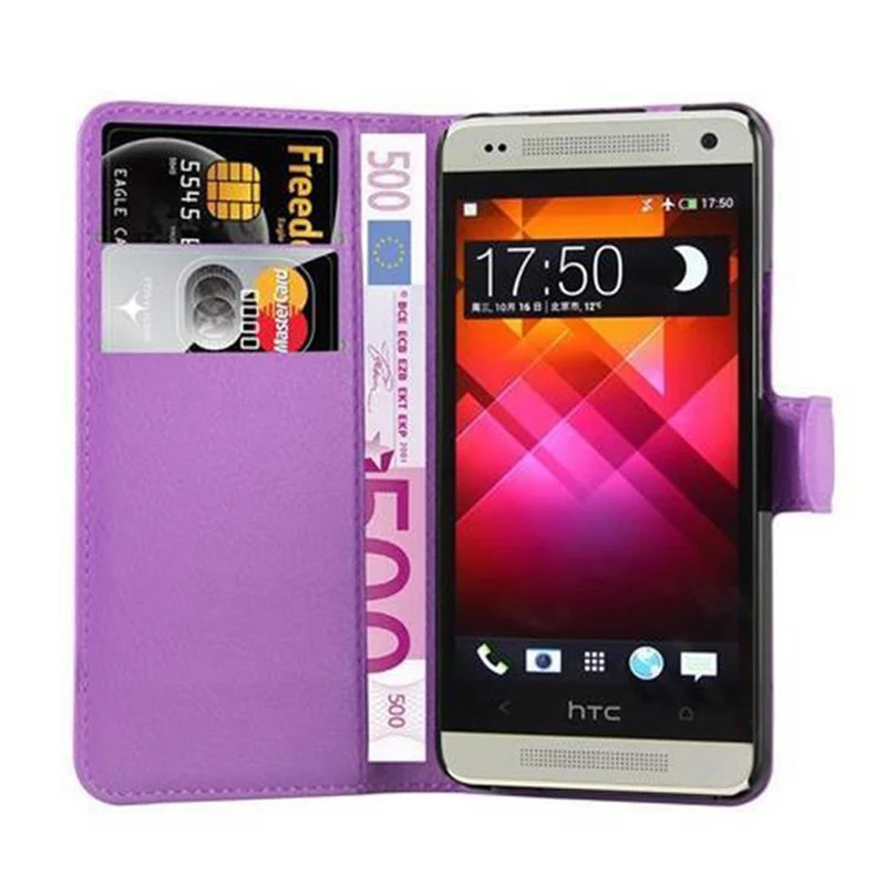 Cadorabo Hülle kompatibel mit HTC ONE M4 MINI Schutzhülle mit Magnetverschluss, Standfunktion und Kartenfach