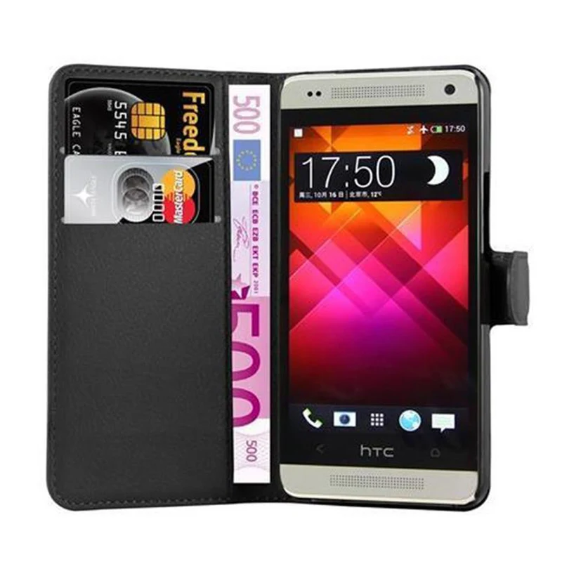 Cadorabo Hülle kompatibel mit HTC ONE M4 MINI Schutzhülle mit Magnetverschluss, Standfunktion und Kartenfach