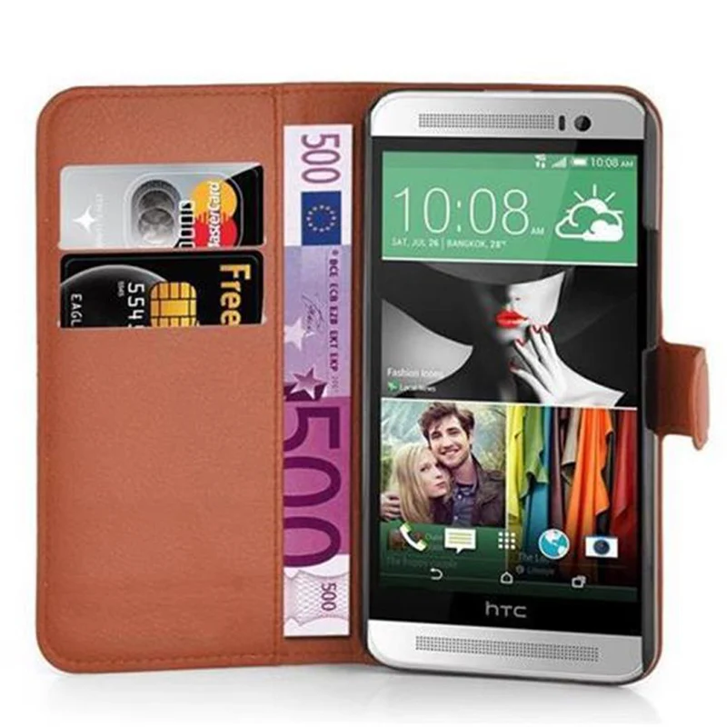 Cadorabo Hülle kompatibel mit HTC ONE E8 Schutzhülle mit Magnetverschluss, Standfunktion und Kartenfach