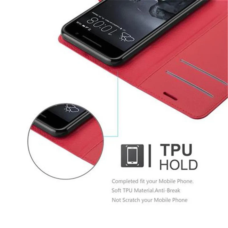 Cadorabo Hülle kompatibel mit HTC ONE A9 Schutzhülle mit Magnetverschluss, Standfunktion und Kartenfach