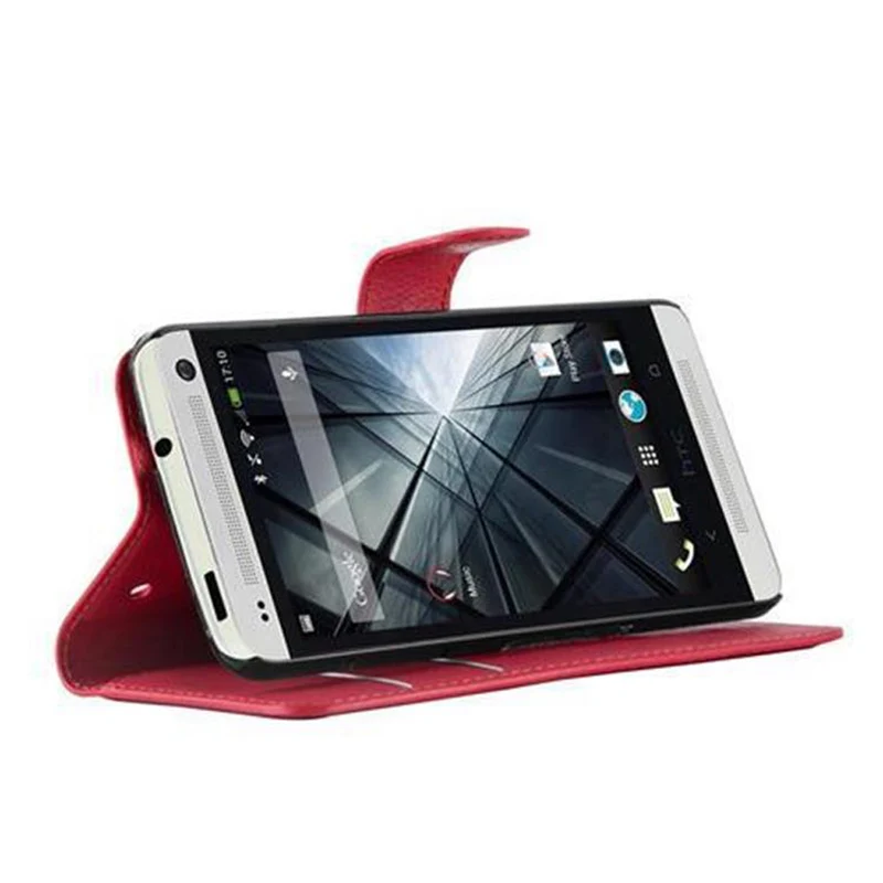Cadorabo Hülle kompatibel mit HTC ONE M7 Schutzhülle mit Magnetverschluss, Standfunktion und Kartenfach