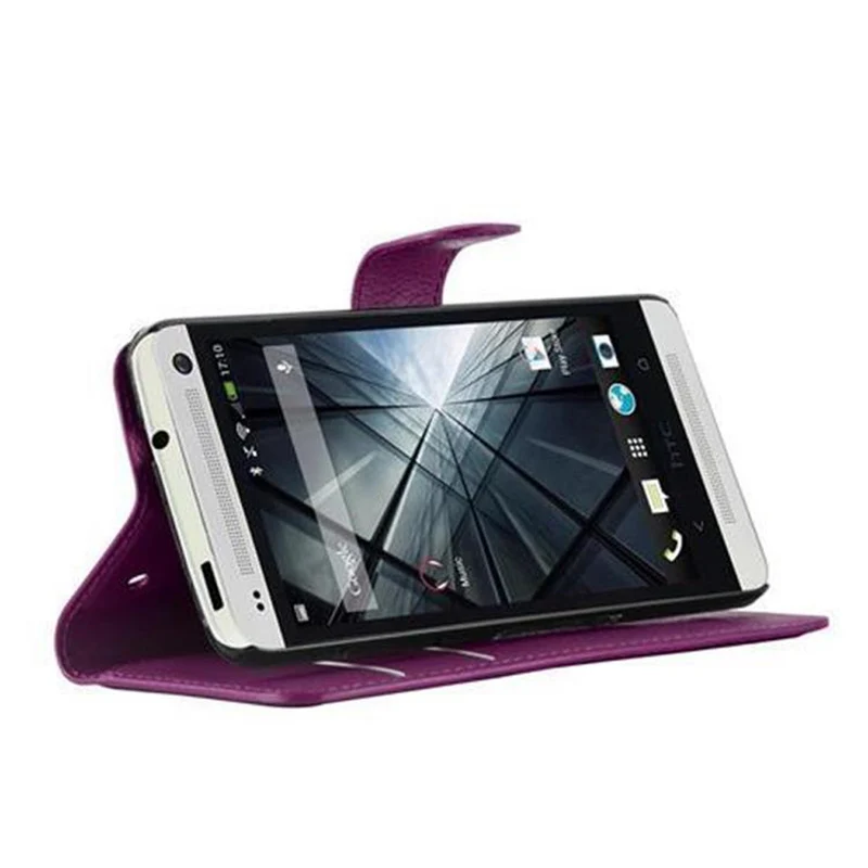 Cadorabo Hülle kompatibel mit HTC ONE M7 Schutzhülle mit Magnetverschluss, Standfunktion und Kartenfach