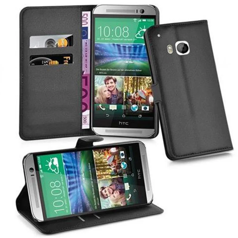 Cadorabo Hülle kompatibel mit HTC ONE M9 Schutzhülle mit Magnetverschluss, Standfunktion und Kartenfach