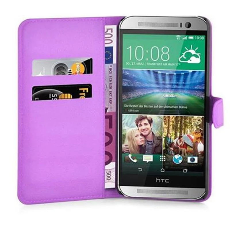 Cadorabo Hülle kompatibel mit HTC ONE M9 Schutzhülle mit Magnetverschluss, Standfunktion und Kartenfach