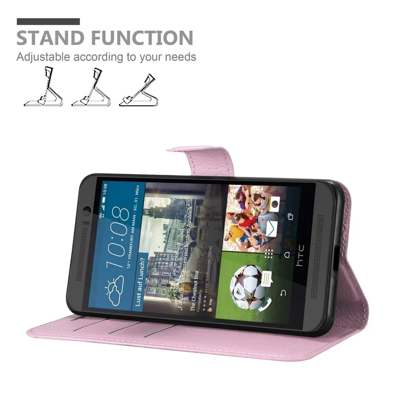 Cadorabo Hülle kompatibel mit HTC ONE M9 Schutzhülle mit Magnetverschluss, Standfunktion und Kartenfach