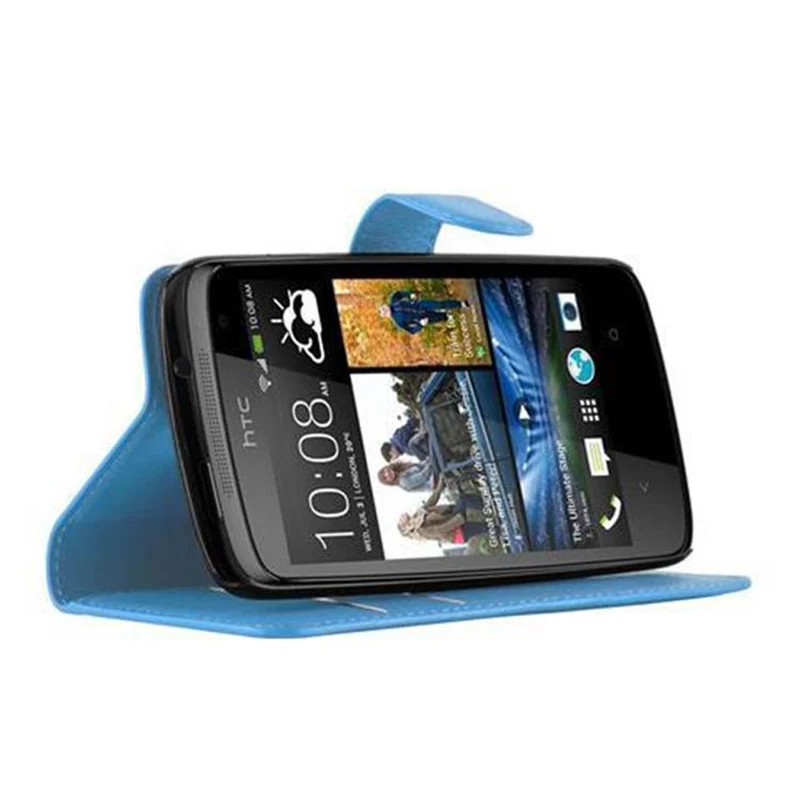 Cadorabo Hülle kompatibel mit HTC Desire 500 Schutzhülle mit Magnetverschluss, Standfunktion und Kartenfach