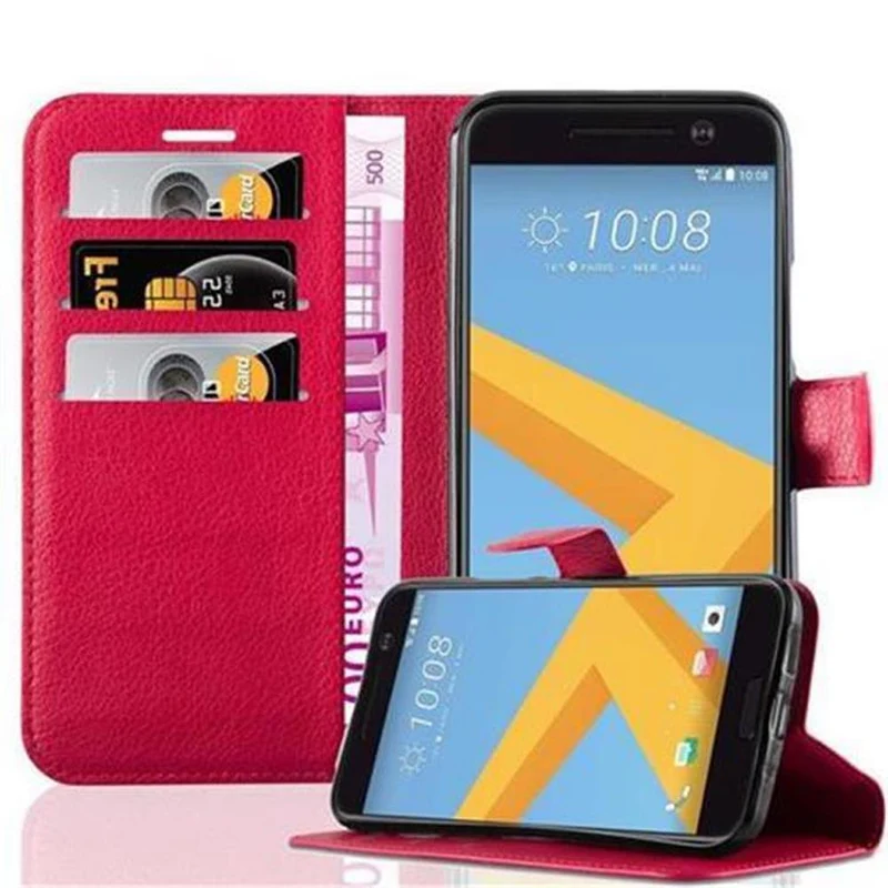 Cadorabo Hülle kompatibel mit HTC ONE M10 Schutzhülle mit Magnetverschluss, Standfunktion und Kartenfach