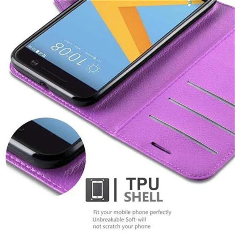 Cadorabo Hülle kompatibel mit HTC ONE M10 Schutzhülle mit Magnetverschluss, Standfunktion und Kartenfach