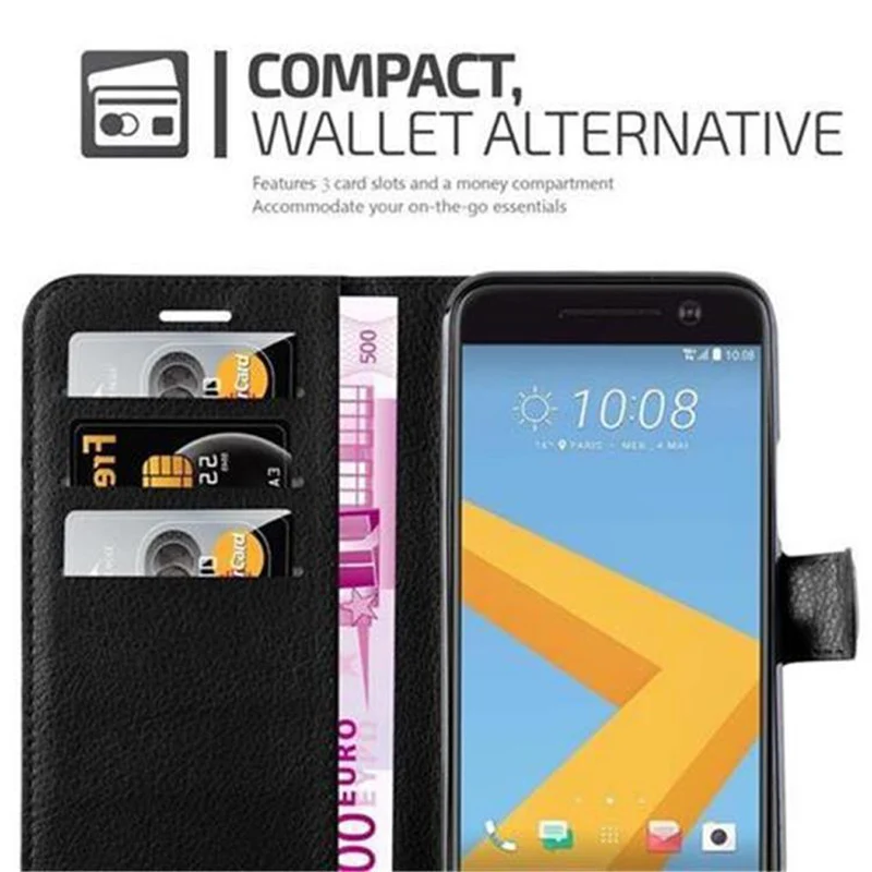 Cadorabo Hülle kompatibel mit HTC ONE M10 Schutzhülle mit Magnetverschluss, Standfunktion und Kartenfach