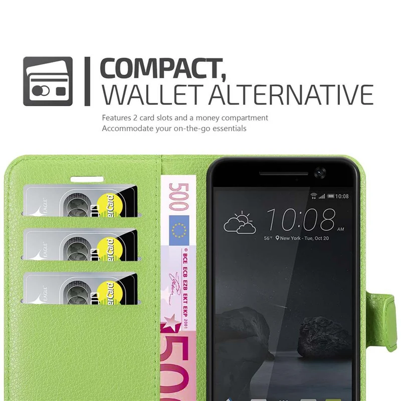 Cadorabo Hülle kompatibel mit HTC ONE M10 Schutzhülle mit Magnetverschluss, Standfunktion und Kartenfach
