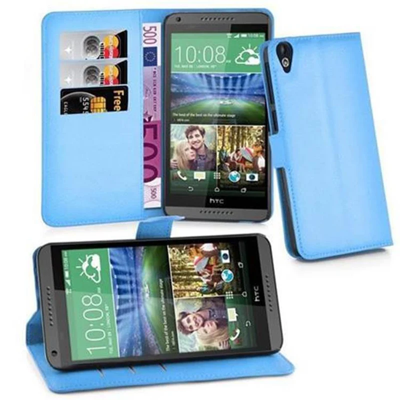 Cadorabo Hülle kompatibel mit HTC Desire 820 Schutzhülle mit Magnetverschluss, Standfunktion und Kartenfach