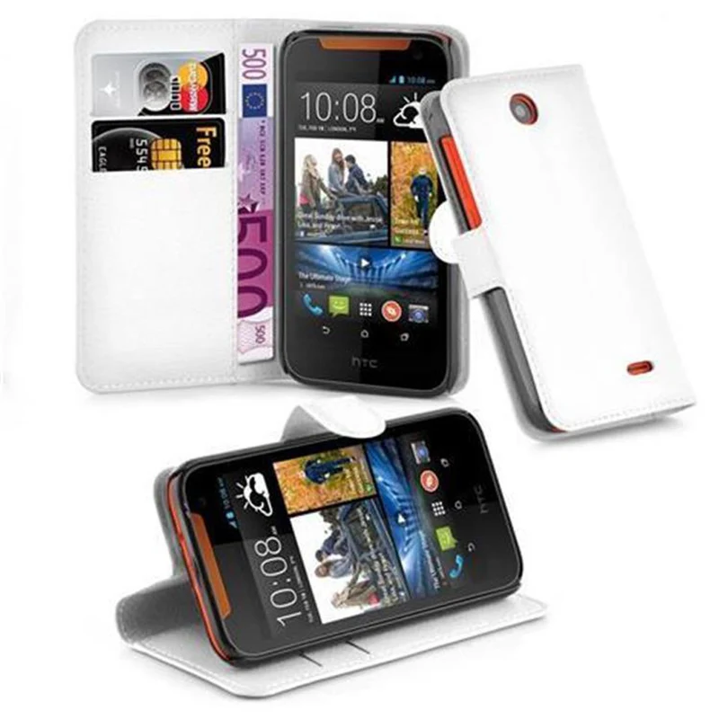 Cadorabo Hülle kompatibel mit HTC Desire 310 Schutzhülle mit Magnetverschluss, Standfunktion und Kartenfach