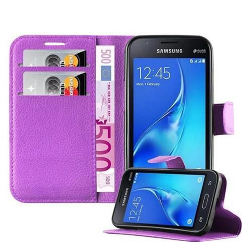 Cadorabo Hülle kompatibel mit Samsung Galaxy J1 MINI Schutzhülle mit Magnetverschluss, Standfunktion und Kartenfach