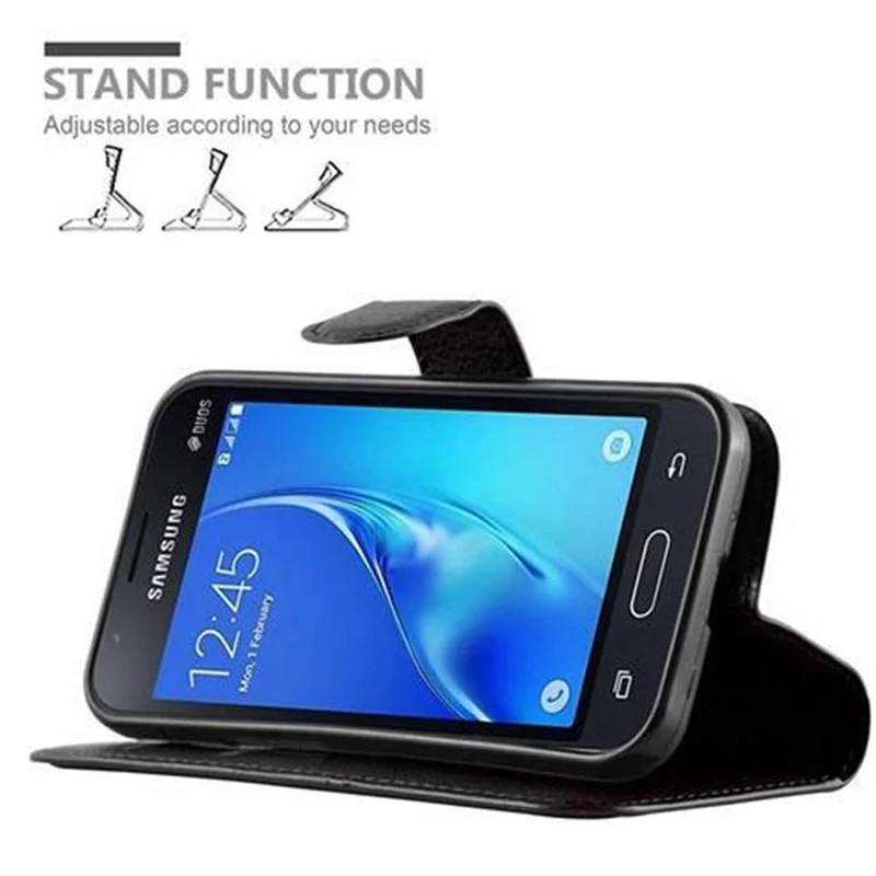 Cadorabo Hülle kompatibel mit Samsung Galaxy J1 MINI Schutzhülle mit Magnetverschluss, Standfunktion und Kartenfach