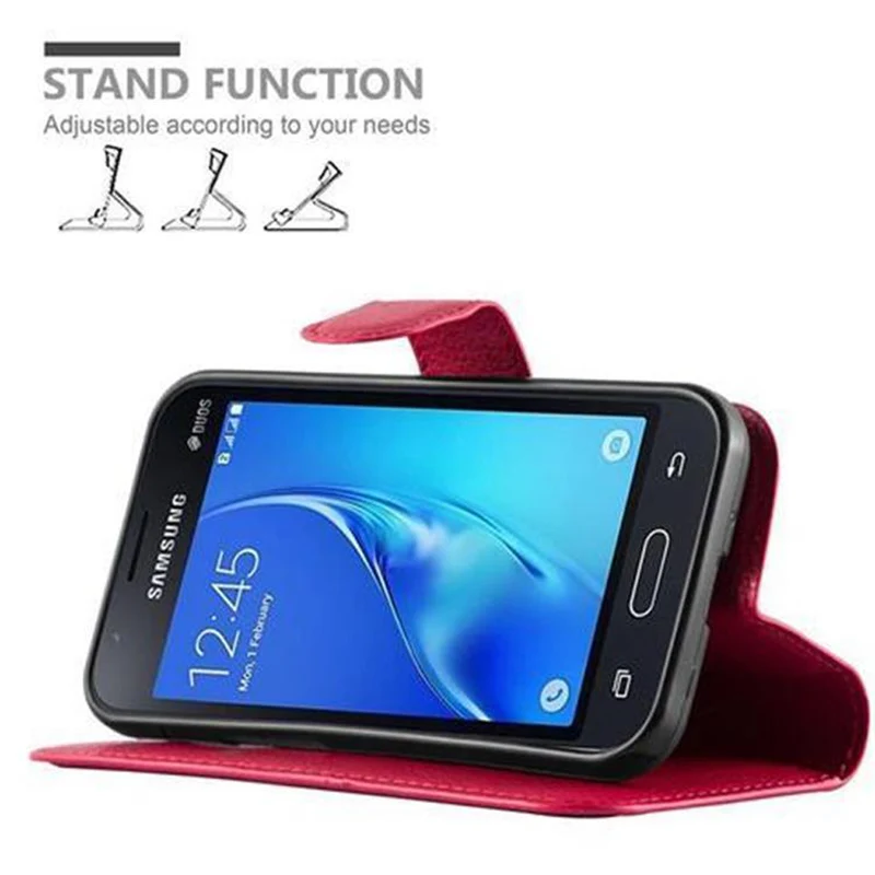 Cadorabo Hülle kompatibel mit Samsung Galaxy J1 MINI Schutzhülle mit Magnetverschluss, Standfunktion und Kartenfach