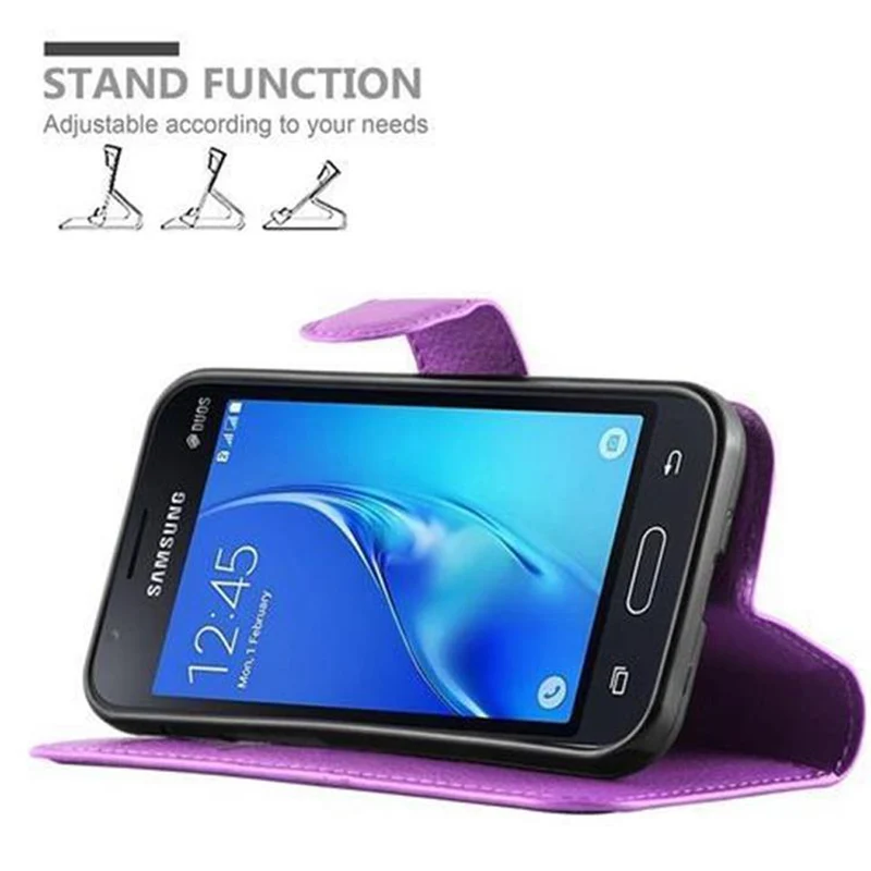 Cadorabo Hülle kompatibel mit Samsung Galaxy J1 MINI Schutzhülle mit Magnetverschluss, Standfunktion und Kartenfach