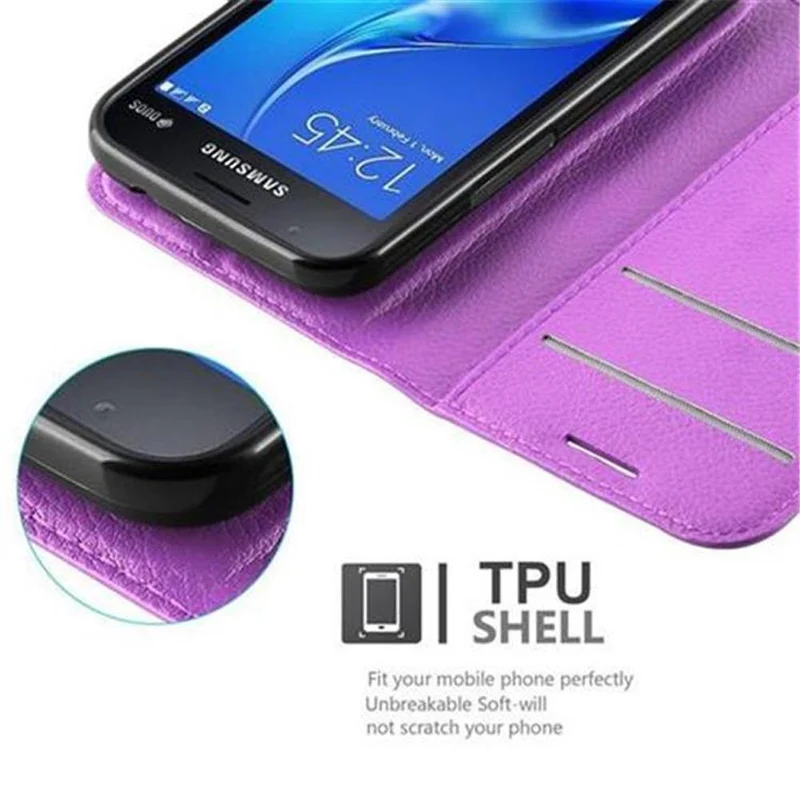 Cadorabo Hülle kompatibel mit Samsung Galaxy J1 MINI Schutzhülle mit Magnetverschluss, Standfunktion und Kartenfach