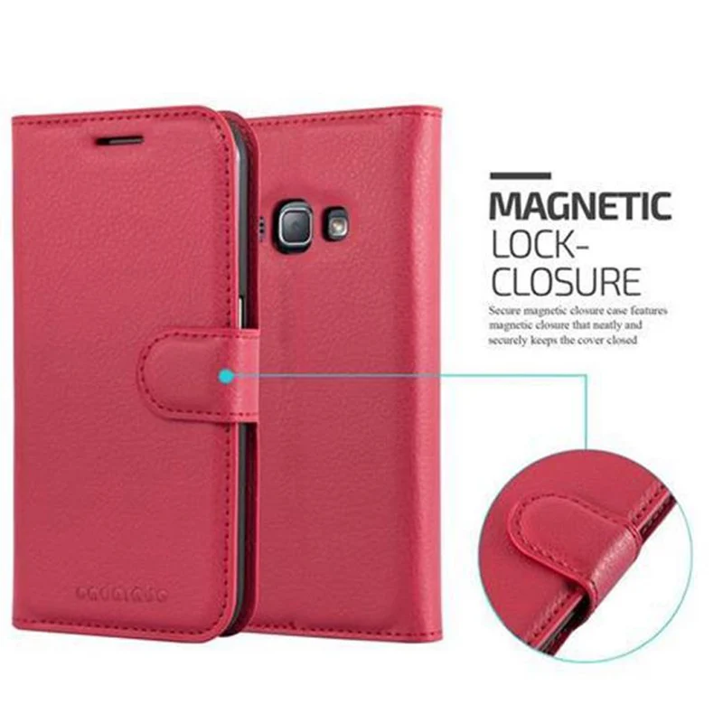 Cadorabo Hülle kompatibel mit Samsung Galaxy J1 2016 Schutzhülle mit Magnetverschluss, Standfunktion und Kartenfach