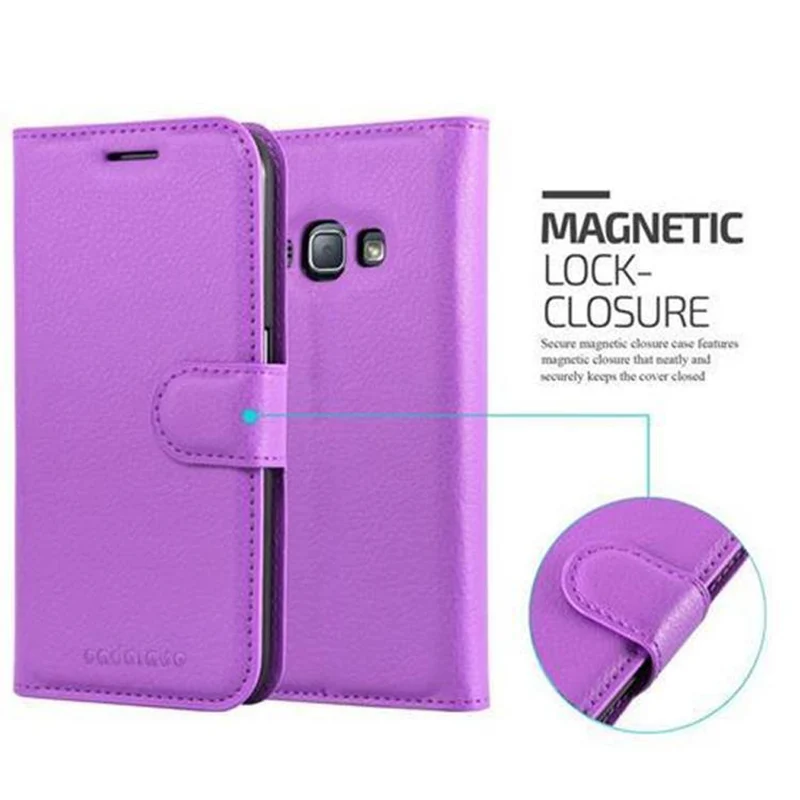 Cadorabo Hülle kompatibel mit Samsung Galaxy J1 2016 Schutzhülle mit Magnetverschluss, Standfunktion und Kartenfach