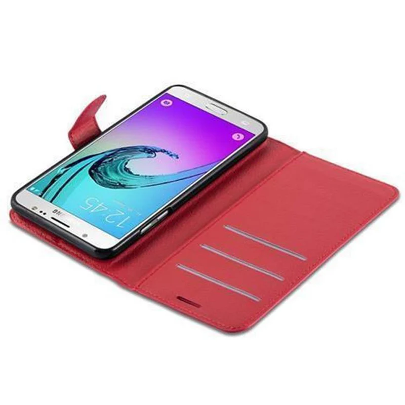 Cadorabo Hülle kompatibel mit Samsung Galaxy J7 2016 Schutzhülle mit Magnetverschluss, Standfunktion und Kartenfach