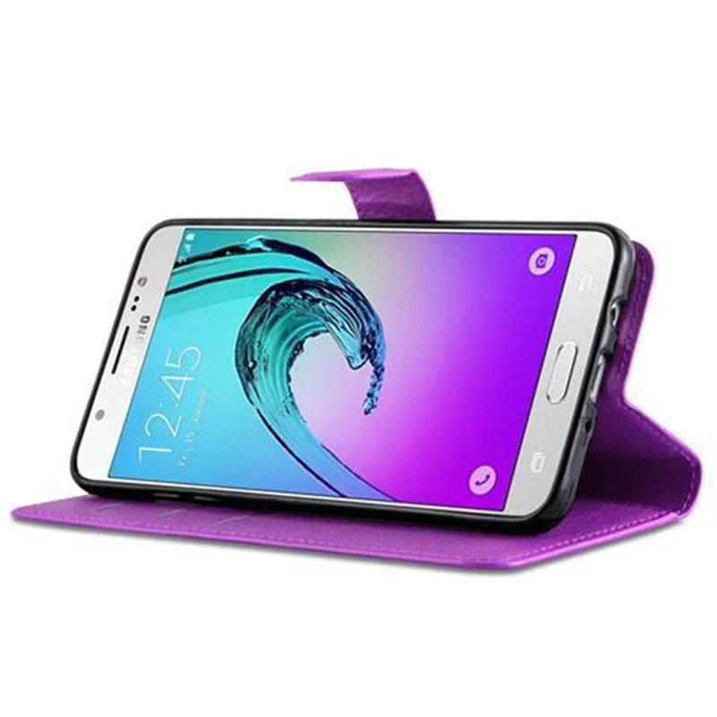 Cadorabo Hülle kompatibel mit Samsung Galaxy J7 2016 Schutzhülle mit Magnetverschluss, Standfunktion und Kartenfach
