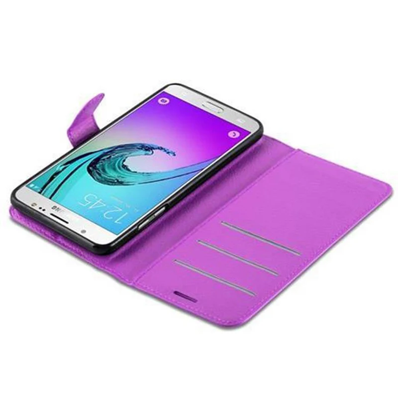 Cadorabo Hülle kompatibel mit Samsung Galaxy J7 2016 Schutzhülle mit Magnetverschluss, Standfunktion und Kartenfach