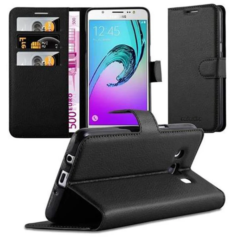 Cadorabo Hülle kompatibel mit Samsung Galaxy J5 2016 Schutzhülle mit Magnetverschluss, Standfunktion und Kartenfach