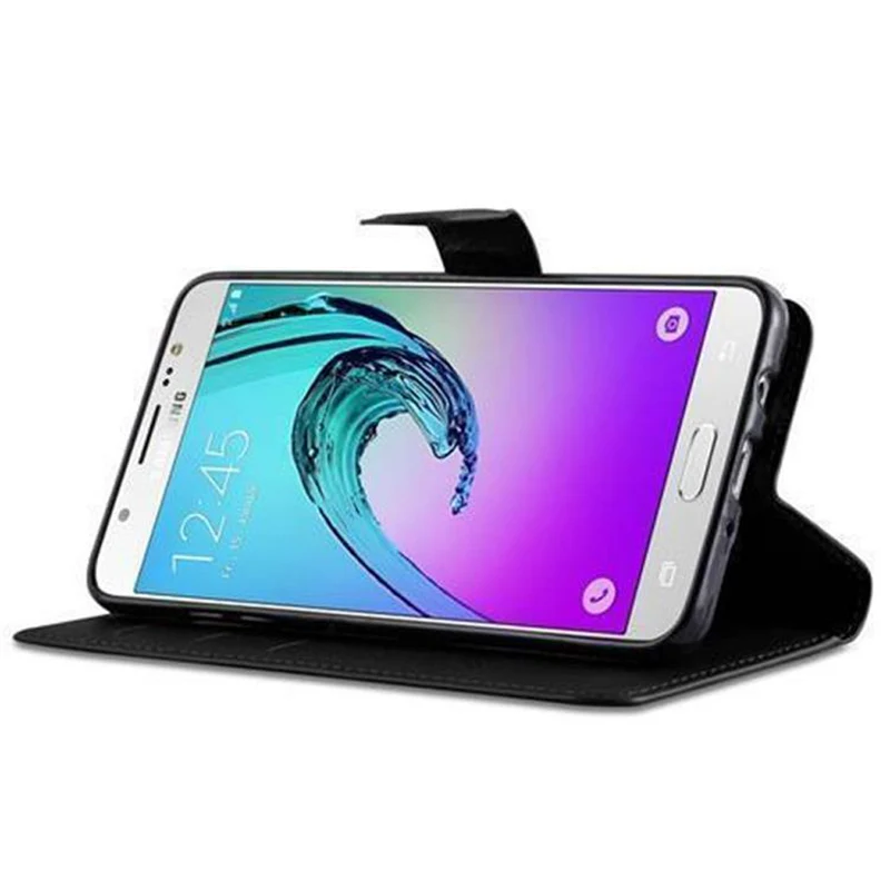 Cadorabo Hülle kompatibel mit Samsung Galaxy J5 2016 Schutzhülle mit Magnetverschluss, Standfunktion und Kartenfach