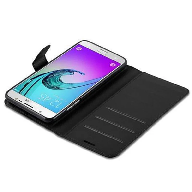 Cadorabo Hülle kompatibel mit Samsung Galaxy J5 2016 Schutzhülle mit Magnetverschluss, Standfunktion und Kartenfach