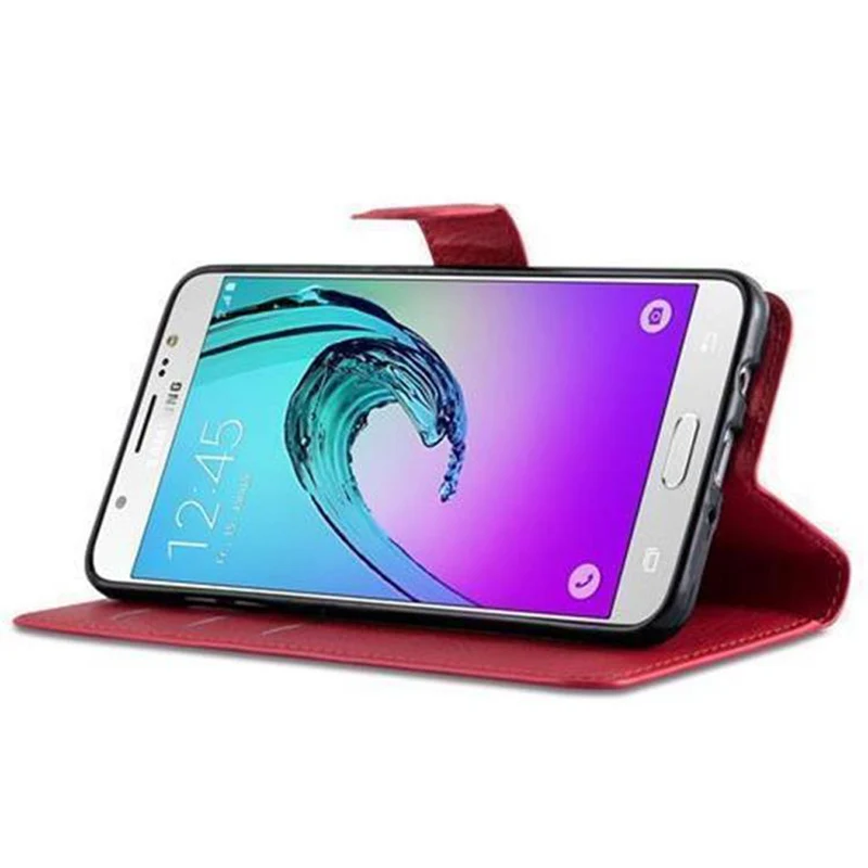 Cadorabo Hülle kompatibel mit Samsung Galaxy J5 2016 Schutzhülle mit Magnetverschluss, Standfunktion und Kartenfach