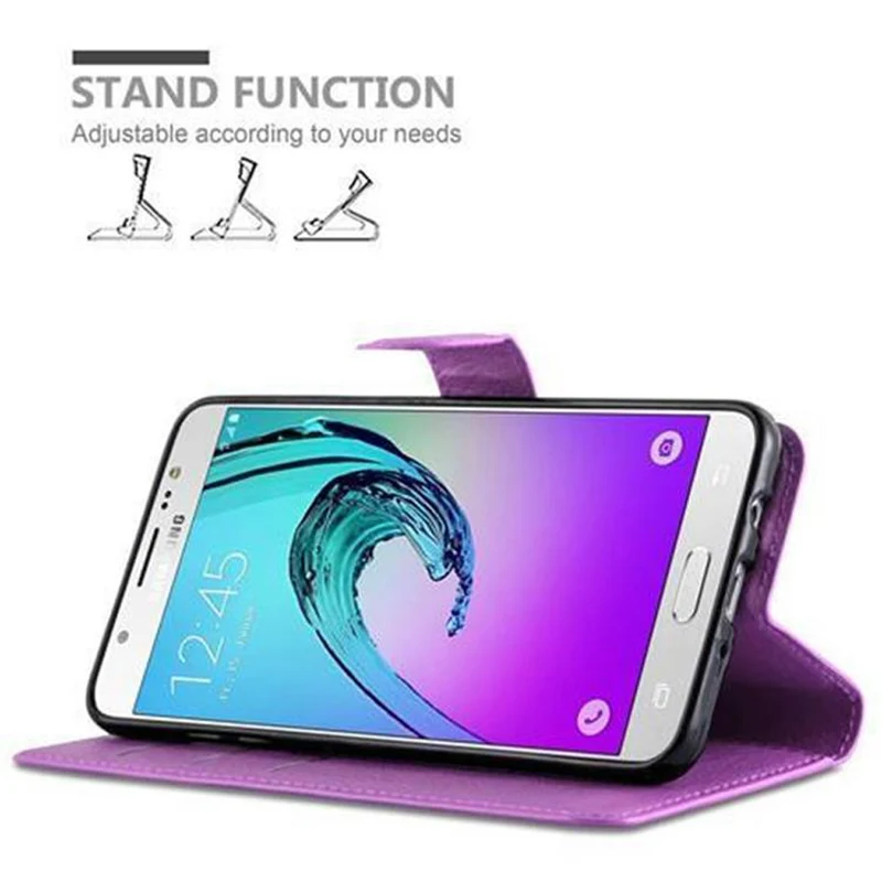 Cadorabo Hülle kompatibel mit Samsung Galaxy J5 2016 Schutzhülle mit Magnetverschluss, Standfunktion und Kartenfach
