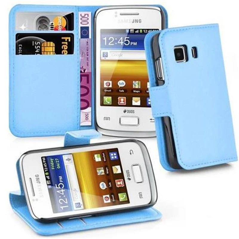 Cadorabo Hülle kompatibel mit Samsung Galaxy YOUNG 2 Schutzhülle mit Magnetverschluss, Standfunktion und Kartenfach