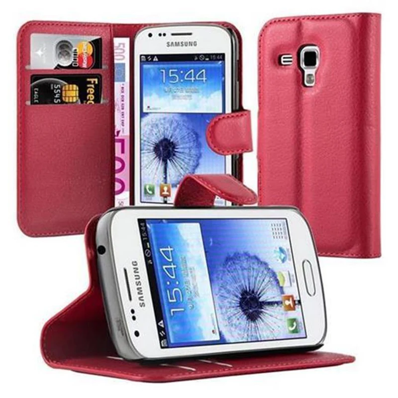 Cadorabo Hülle kompatibel mit Samsung Galaxy TREND DUOS Schutzhülle mit Magnetverschluss, Standfunktion und Kartenfach