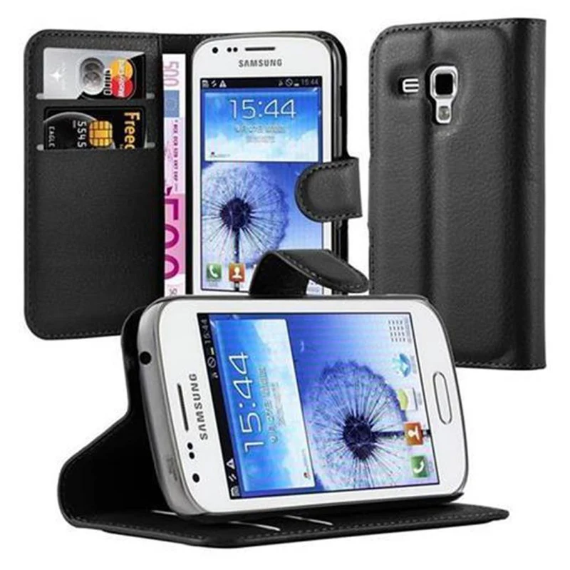 Cadorabo Hülle kompatibel mit Samsung Galaxy TREND DUOS Schutzhülle mit Magnetverschluss, Standfunktion und Kartenfach