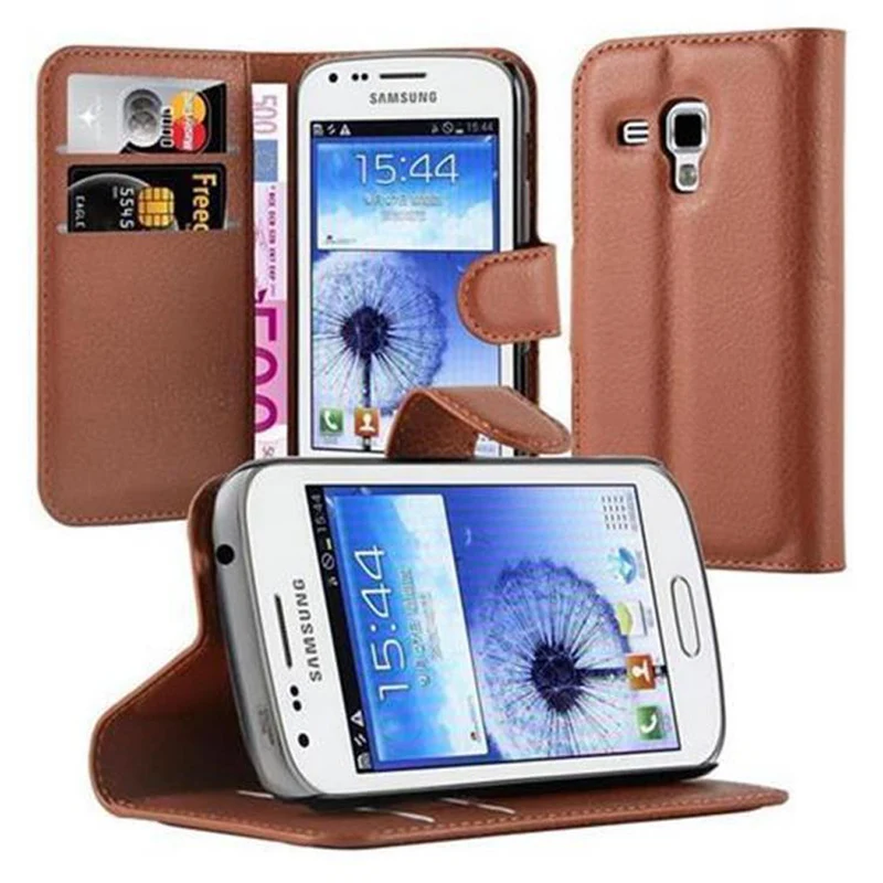 Cadorabo Hülle kompatibel mit Samsung Galaxy TREND DUOS Schutzhülle mit Magnetverschluss, Standfunktion und Kartenfach
