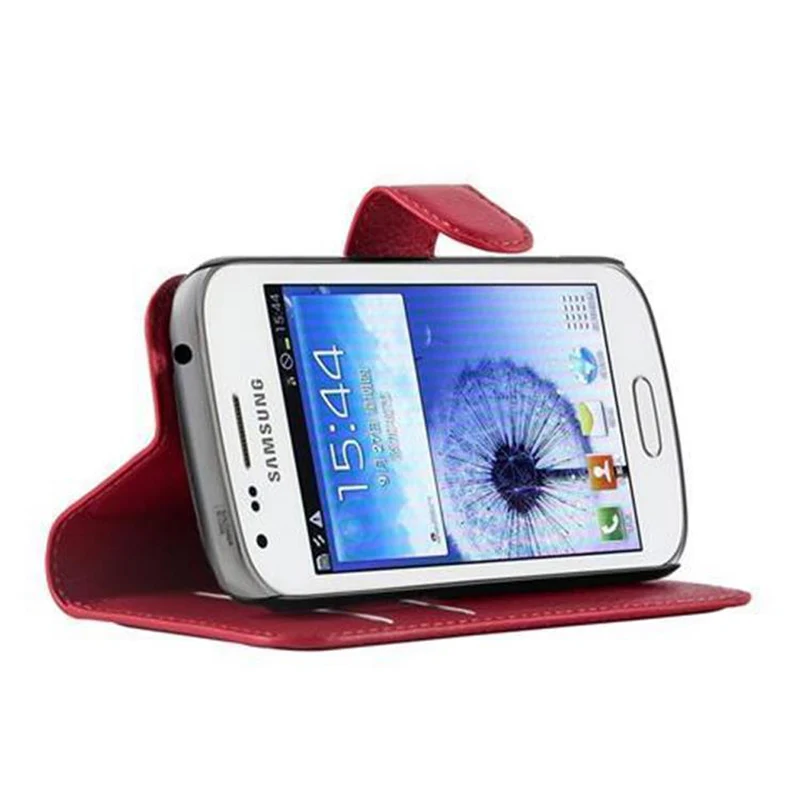 Cadorabo Hülle kompatibel mit Samsung Galaxy TREND DUOS Schutzhülle mit Magnetverschluss, Standfunktion und Kartenfach