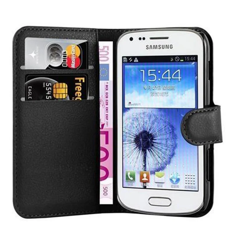 Cadorabo Hülle kompatibel mit Samsung Galaxy TREND DUOS Schutzhülle mit Magnetverschluss, Standfunktion und Kartenfach