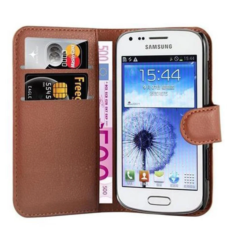 Cadorabo Hülle kompatibel mit Samsung Galaxy TREND DUOS Schutzhülle mit Magnetverschluss, Standfunktion und Kartenfach