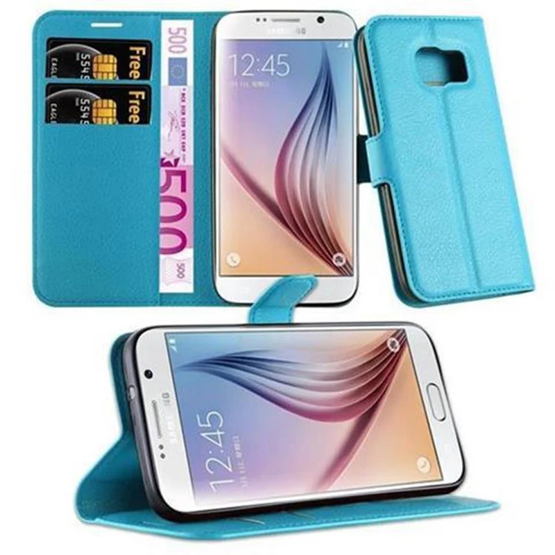 Cadorabo Hülle kompatibel mit Samsung Galaxy S7 Schutzhülle mit Magnetverschluss, Standfunktion und Kartenfach