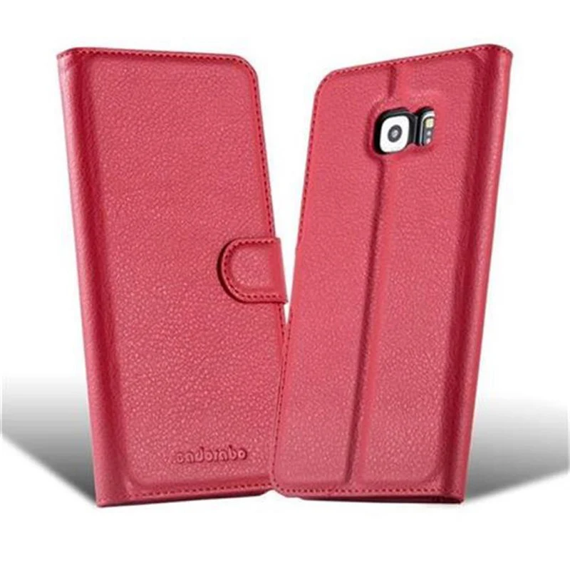 Cadorabo Hülle kompatibel mit Samsung Galaxy S6 EDGE PLUS Schutzhülle mit Magnetverschluss, Standfunktion und Kartenfach