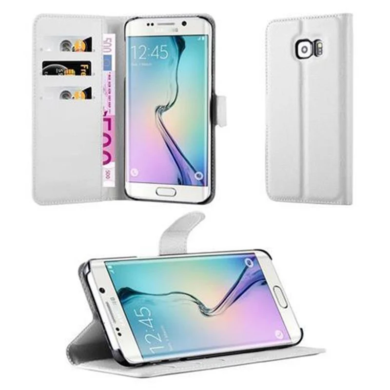 Cadorabo Hülle kompatibel mit Samsung Galaxy S6 EDGE Schutzhülle mit Magnetverschluss, Standfunktion und Kartenfach