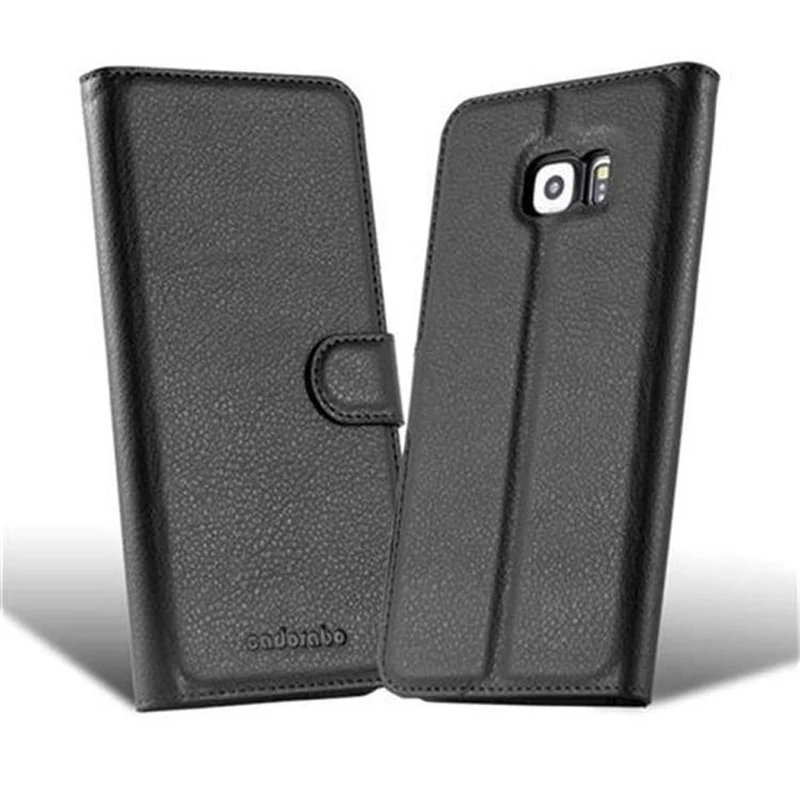 Cadorabo Hülle kompatibel mit Samsung Galaxy S6 EDGE Schutzhülle mit Magnetverschluss, Standfunktion und Kartenfach