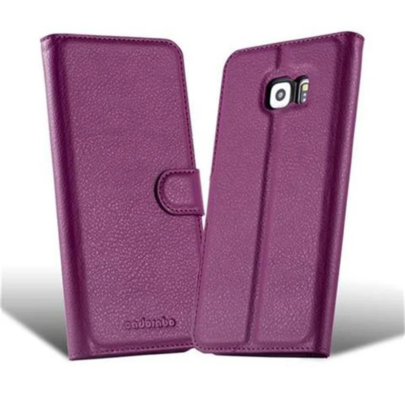Cadorabo Hülle kompatibel mit Samsung Galaxy S6 EDGE Schutzhülle mit Magnetverschluss, Standfunktion und Kartenfach