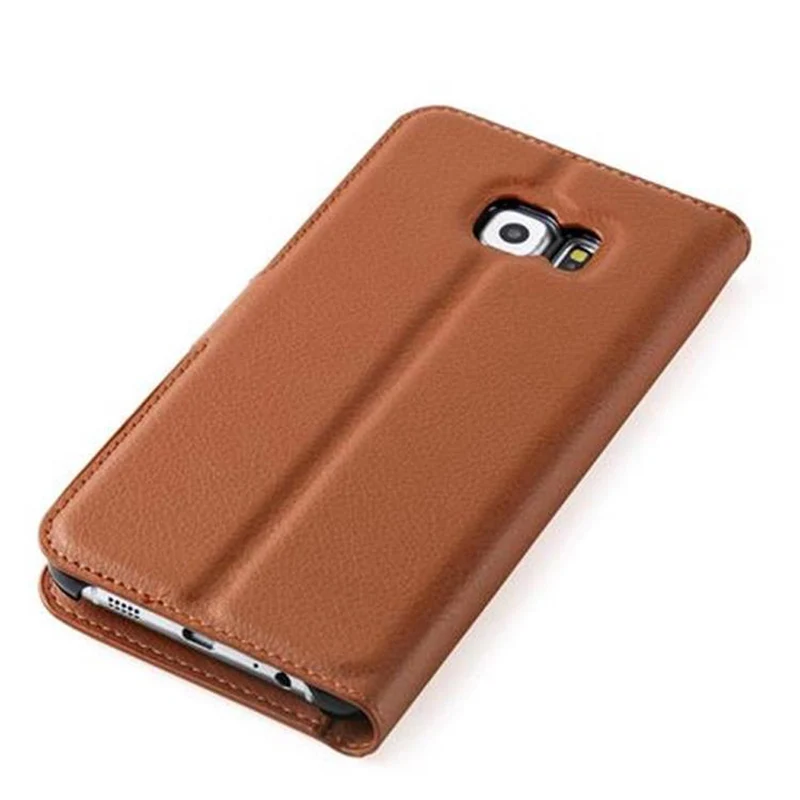 Cadorabo Hülle kompatibel mit Samsung Galaxy S6 EDGE Schutzhülle mit Magnetverschluss, Standfunktion und Kartenfach