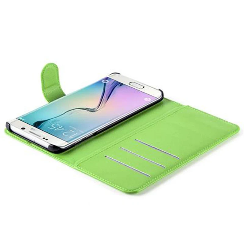 Cadorabo Hülle kompatibel mit Samsung Galaxy S6 EDGE Schutzhülle mit Magnetverschluss, Standfunktion und Kartenfach