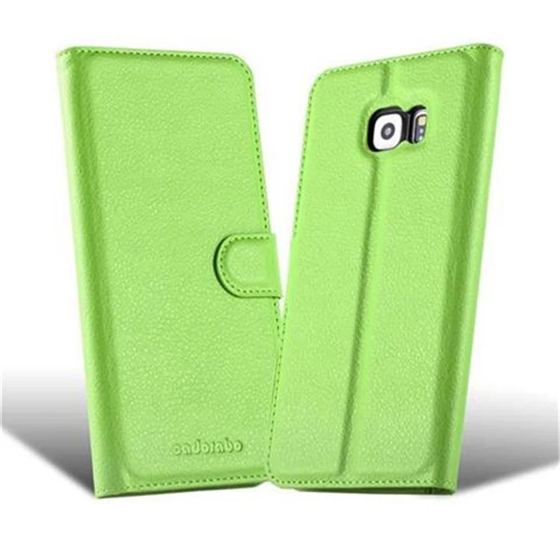 Cadorabo Hülle kompatibel mit Samsung Galaxy S6 EDGE Schutzhülle mit Magnetverschluss, Standfunktion und Kartenfach