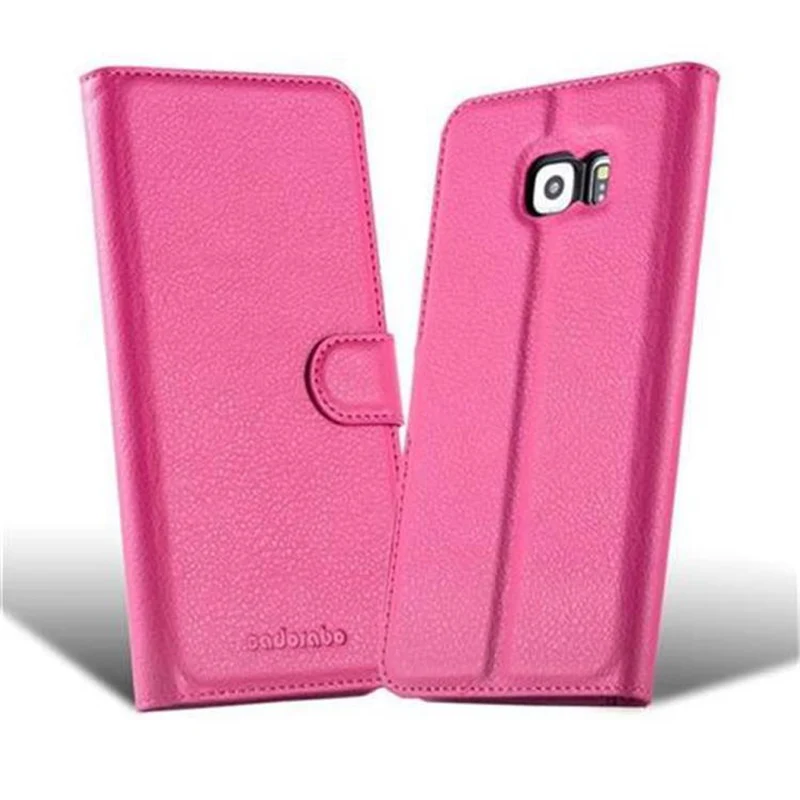 Cadorabo Hülle kompatibel mit Samsung Galaxy S6 EDGE Schutzhülle mit Magnetverschluss, Standfunktion und Kartenfach