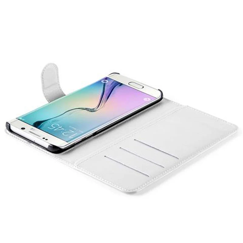 Cadorabo Hülle kompatibel mit Samsung Galaxy S6 EDGE Schutzhülle mit Magnetverschluss, Standfunktion und Kartenfach